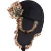 image:imageFaux Fur Safety Reflective Aviator Trapper Hat Snow Ski Trooper Winter Cap1 Plain  Black