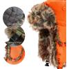 image:imageFaux Fur Safety Reflective Aviator Trapper Hat Snow Ski Trooper Winter Cap1 Plain  Blaze Orange