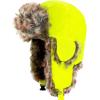 image:imageFaux Fur Safety Reflective Aviator Trapper Hat Snow Ski Trooper Winter Cap1 Plain  Neon Yellow