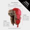 image:imageFaux Fur Safety Reflective Aviator Trapper Hat Snow Ski Trooper Winter Cap1 Plain  Red