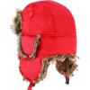 image:imageFaux Fur Safety Reflective Aviator Trapper Hat Snow Ski Trooper Winter Cap1 Plain  Red