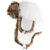 image:imageFaux Fur Safety Reflective Aviator Trapper Hat Snow Ski Trooper Winter Cap1 Plain  White