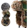 image:imageFaux Fur Safety Reflective Aviator Trapper Hat Snow Ski Trooper Winter Cap1 Plain  Wood Camo
