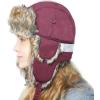 image:imageFaux Fur Safety Reflective Aviator Trapper Hat Snow Ski Trooper Winter Cap1 Reflective  Burgundy