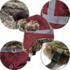 image:imageFaux Fur Safety Reflective Aviator Trapper Hat Snow Ski Trooper Winter Cap1 Reflective  Burgundy