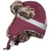 image:imageFaux Fur Safety Reflective Aviator Trapper Hat Snow Ski Trooper Winter Cap1 Reflective  Burgundy