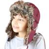 image:imageFaux Fur Safety Reflective Aviator Trapper Hat Snow Ski Trooper Winter Cap1 Reflective  Burgundy