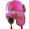 image:imageFaux Fur Safety Reflective Aviator Trapper Hat Snow Ski Trooper Winter Cap1 Reflective  Hot Pink