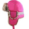 image:imageFaux Fur Safety Reflective Aviator Trapper Hat Snow Ski Trooper Winter Cap1 Reflective  Hot Pink