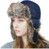 image:imageFaux Fur Safety Reflective Aviator Trapper Hat Snow Ski Trooper Winter Cap1 Reflective  Navy