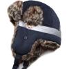 image:imageFaux Fur Safety Reflective Aviator Trapper Hat Snow Ski Trooper Winter Cap1 Reflective  Navy