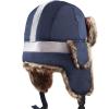 image:imageFaux Fur Safety Reflective Aviator Trapper Hat Snow Ski Trooper Winter Cap1 Reflective  Navy