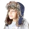 image:imageFaux Fur Safety Reflective Aviator Trapper Hat Snow Ski Trooper Winter Cap1 Reflective  Navy