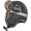 image:imageFaux Fur Safety Reflective Aviator Trapper Hat Snow Ski Trooper Winter Cap1 Reflective  Off Black