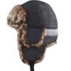 image:imageFaux Fur Safety Reflective Aviator Trapper Hat Snow Ski Trooper Winter Cap1 Reflective  Off Black