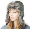 image:imageFaux Fur Safety Reflective Aviator Trapper Hat Snow Ski Trooper Winter Cap1 Reflective  Olive
