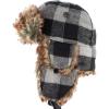 image:imageFaux Fur Safety Reflective Aviator Trapper Hat Snow Ski Trooper Winter Cap3 Plaid  Gray