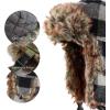 image:imageFaux Fur Safety Reflective Aviator Trapper Hat Snow Ski Trooper Winter Cap3 Plaid  Gray