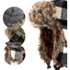 image:imageFaux Fur Safety Reflective Aviator Trapper Hat Snow Ski Trooper Winter Cap3 Plaid  White