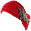 image:imageTHE HAT DEPOT 700HB80 Sequin Knit Headband with Flower Decoration Red