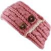 image:imageTHE HAT DEPOT Womens Cable Knit Hand Made Headband With Button Detail PInk