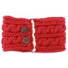 image:imageTHE HAT DEPOT Womens Cable Knit Hand Made Headband With Button Detail Red