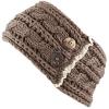 image:imageTHE HAT DEPOT Womens Hand Made Cable Knit Hand Made Headband With Button Detail Khaki