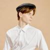 image:imageThe Hat Depot  Made in USA Proudly Premium Quality Genuine Leather Gatsby Ivy Soft Ascot Hat1 Made in Usa  Leather Black