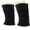 image:imageThe Hat Depot  Short Womens Knit Boot Topper Leg Warmer1 Style 7  Black