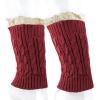 image:imageThe Hat Depot  Short Womens Knit Boot Topper Leg Warmer1 Style 7  Red