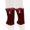 image:imageThe Hat Depot  Short Womens Knit Boot Topper Leg Warmer2 Style 3  Burgundy