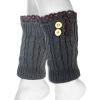 image:imageThe Hat Depot  Short Womens Knit Boot Topper Leg Warmer2 Style 3  Charcoal