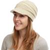 image:imageThe Hat Depot  Visor Beanie Unisex Winter Knit Skull Beanie with Brim Hat1 Beige