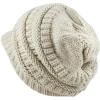 image:imageThe Hat Depot  Visor Beanie Unisex Winter Knit Skull Beanie with Brim Hat1 Beige