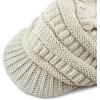 image:imageThe Hat Depot  Visor Beanie Unisex Winter Knit Skull Beanie with Brim Hat1 Beige