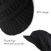 image:imageThe Hat Depot  Visor Beanie Unisex Winter Knit Skull Beanie with Brim Hat1 Black