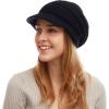 image:imageThe Hat Depot  Visor Beanie Unisex Winter Knit Skull Beanie with Brim Hat1 Black