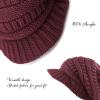 image:imageThe Hat Depot  Visor Beanie Unisex Winter Knit Skull Beanie with Brim Hat1 Burgundy