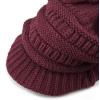 image:imageThe Hat Depot  Visor Beanie Unisex Winter Knit Skull Beanie with Brim Hat1 Burgundy