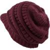image:imageThe Hat Depot  Visor Beanie Unisex Winter Knit Skull Beanie with Brim Hat1 Burgundy