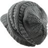 image:imageThe Hat Depot  Visor Beanie Unisex Winter Knit Skull Beanie with Brim Hat1 Gray