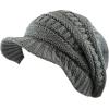 image:imageThe Hat Depot  Visor Beanie Unisex Winter Knit Skull Beanie with Brim Hat1 Gray