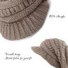image:imageThe Hat Depot  Visor Beanie Unisex Winter Knit Skull Beanie with Brim Hat1 Khaki
