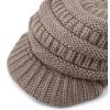 image:imageThe Hat Depot  Visor Beanie Unisex Winter Knit Skull Beanie with Brim Hat1 Khaki