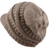 image:imageThe Hat Depot  Visor Beanie Unisex Winter Knit Skull Beanie with Brim Hat1 Khaki