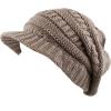 image:imageThe Hat Depot  Visor Beanie Unisex Winter Knit Skull Beanie with Brim Hat1 Khaki