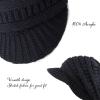 image:imageThe Hat Depot  Visor Beanie Unisex Winter Knit Skull Beanie with Brim Hat1 Navy