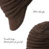 image:imageThe Hat Depot  Visor Beanie Unisex Winter Knit Skull Beanie with Brim Hat2 Slouchy  Brown