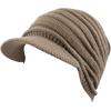 image:imageThe Hat Depot  Visor Beanie Unisex Winter Knit Skull Beanie with Brim Hat2 Slouchy  Khaki