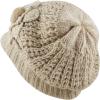 image:imageThe Hat Depot  Visor Beanie Unisex Winter Knit Skull Beanie with Brim Hat3 Flower  Beige